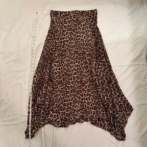 Zara Asymmetrical Leopard Print Skirt